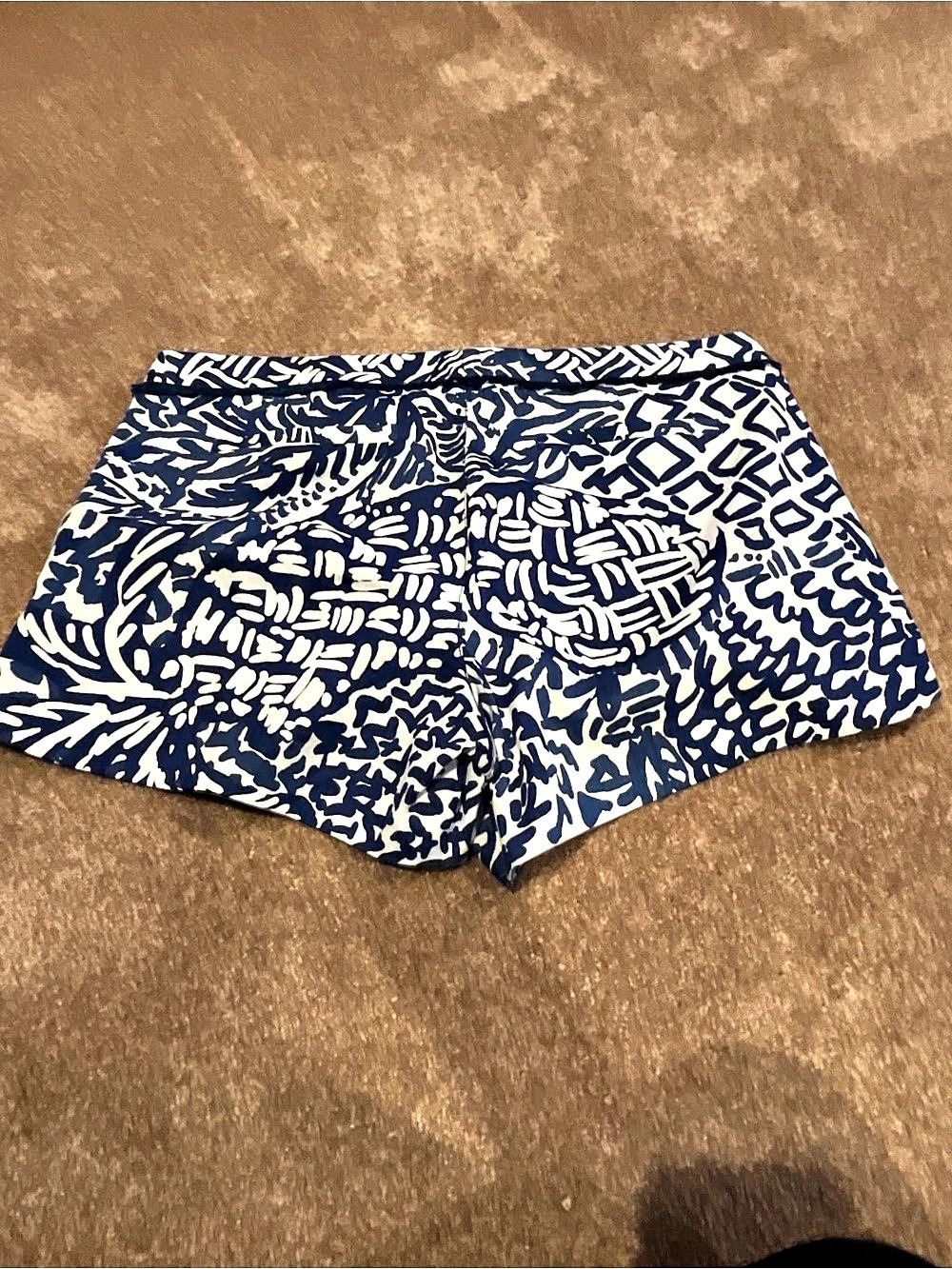Lilly Pulitzer Navy Blue & White Print Shorts Size 8 New no tags